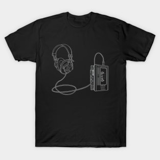 Portable Tape Player (Gray Lines) Analog / Music T-Shirt